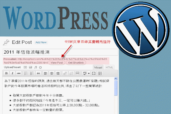 Wordpress Chinese SEO Permalinks