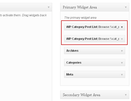 Wordpress Category Post List Widget